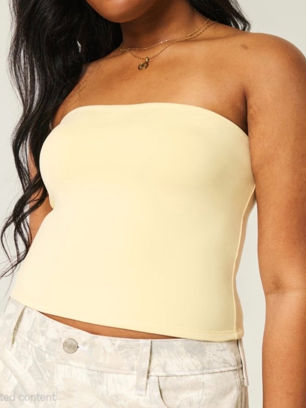 Hollister Soft Stretch Seamless Fabric Tube Top - Butter Yellow - Women's Size M